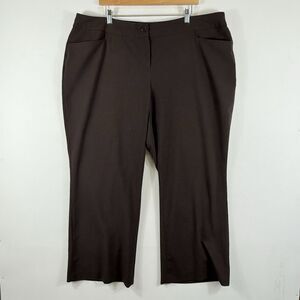 Lane Bryant Brown Woven Stretch Casual Career Work Pants Women's 22 Petite